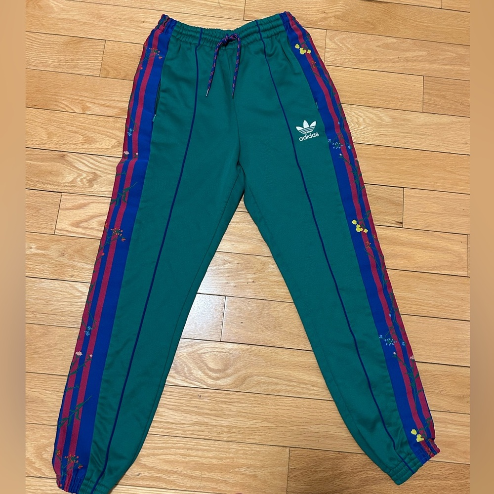 Adidas green joggers